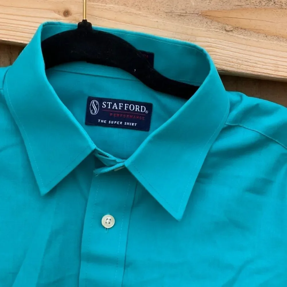 Take 50% OFF- Stafford Performance Long-sleeved Men’s Dress Shirt, Size-15
